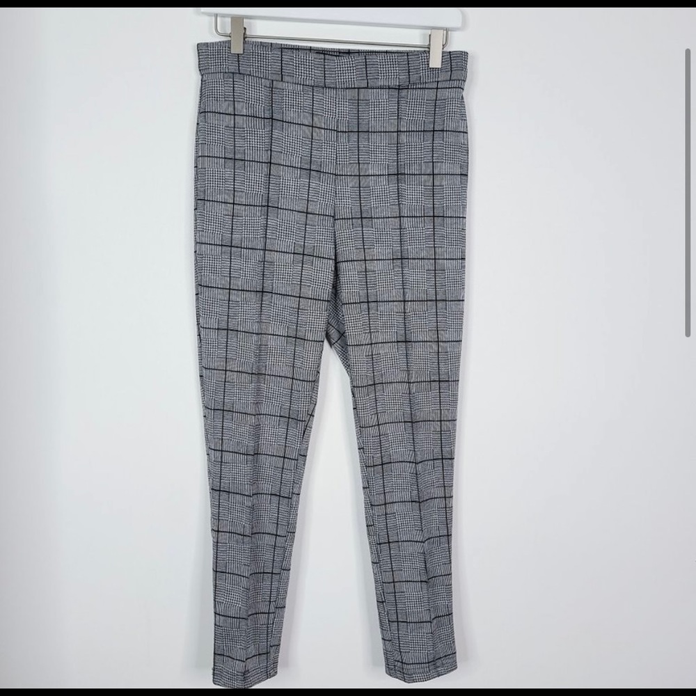 ROMEO + JULIET COUTURE Plaid High Waist Pull On Skinny Legging Pants Size Medium